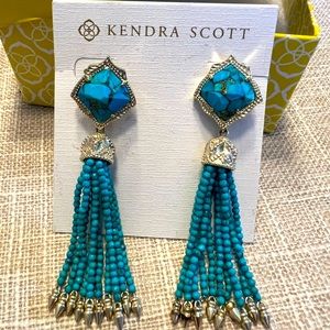 KS aqua marine dangle earrings.